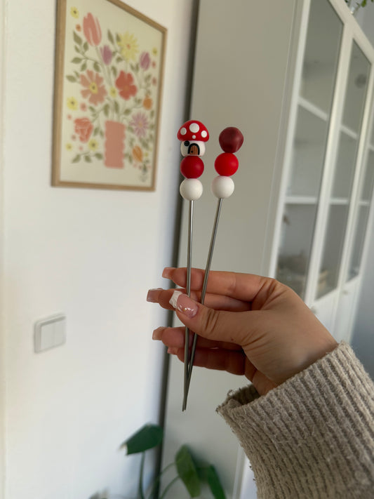 Pilz rot Amigurumi Sticks
